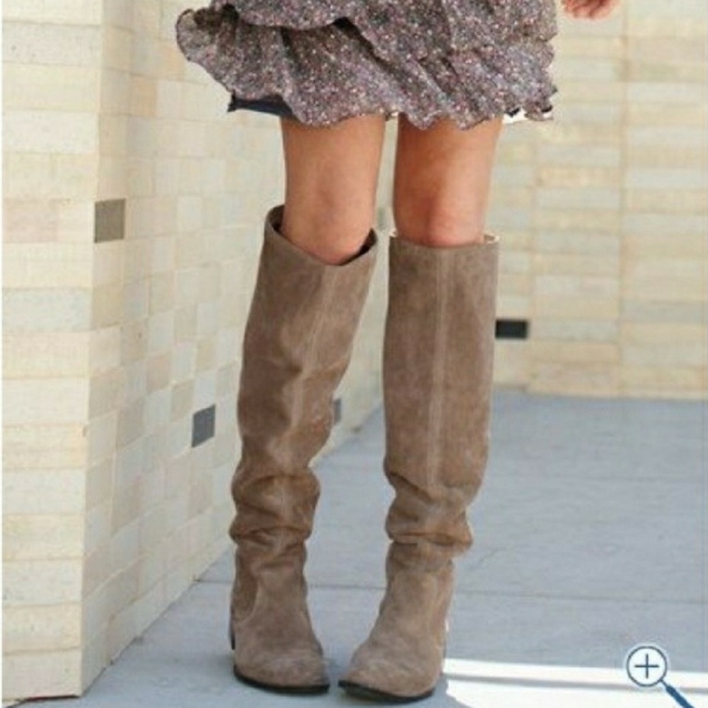 Born Crown Cady  Knee high/ over the knee gray suede boots. - Picture 2 of 10